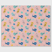 Schattigee luipaarden met oerwouden bladeren op ro cadeaupapier (Vlak)