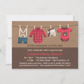 Schattigee Lumberjack Plaid Kleding Baby shower Ui Kaart (Voorkant)