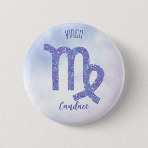 Schattigee Maagd Astrologie Teken Gepersonaliseerd Ronde Button 5,7 Cm