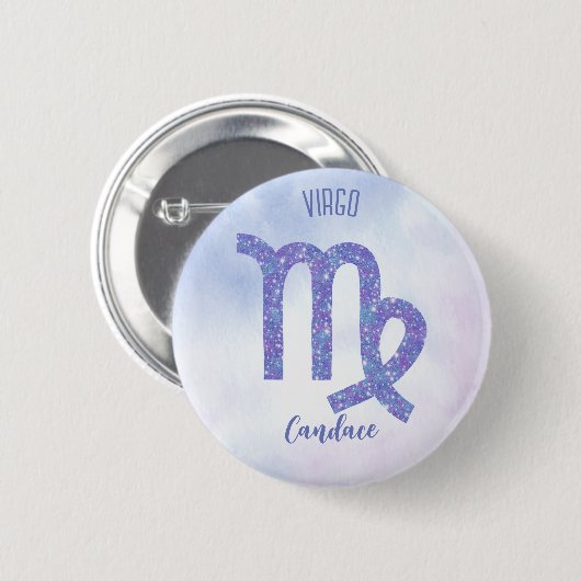 Schattigee Maagd Astrologie Teken Gepersonaliseerd Ronde Button 5,7 Cm (Voorkant /achterkant)