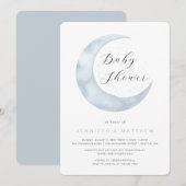 Schattigee maan Baby shower uitnodiging (Voorkant / Achterkant)