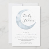 Schattigee maan Baby shower uitnodiging (Voorkant)