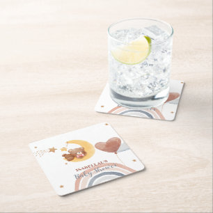 Schattigee Maan Beer Afro-Amerikaans kinder baby s Kartonnen Onderzetters