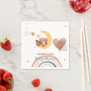 Schattigee Maan Beer Afro-Amerikaans kinder baby s Servet