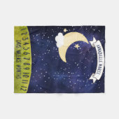 Schattigee Maan in Night Sky Baby Milestone Fleece Deken (Voorkant (Horizontaal))