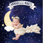 Schattigee Maan in Night Sky Baby Milestone Fleece Deken