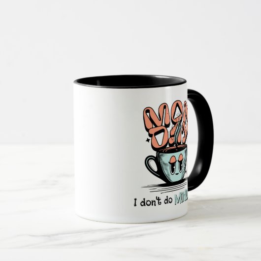 Schattigee maandag koffiekopje illustratie mok (Voorkant rechts)