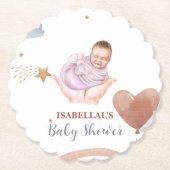 Schattigee maanster Afro-Amerikaans kinder baby sh Kartonnen Onderzetters (Voorkant)