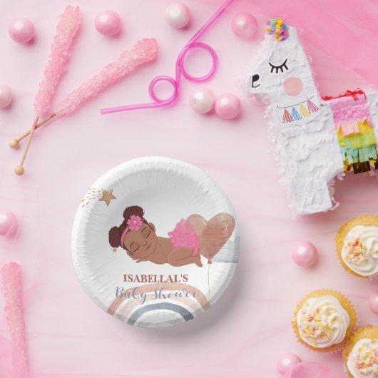 Schattigee maanster Afro-Amerikaans kinder baby sh Papieren Kommen (Feest)