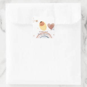 Schattigee maanster Afro-Amerikaans kinder baby sh Vierkante Sticker