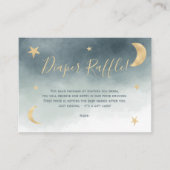 Schattigee maansterren blauw typografie luier lote informatiekaartje (Voorkant)