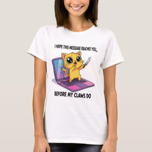 Schattigee maar dodelijke kattenmeme - Funny Inter T-shirt