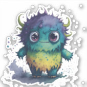 Schattigee maar enge Cartoon Monster Design Sticke Sticker (Voorkant)