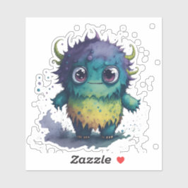 Schattigee maar enge Cartoon Monster Design Sticke Sticker