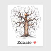 Schattigee maar enge Cartoon Spooky Tree Sticker (Vel)
