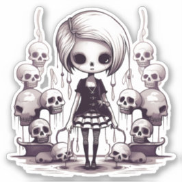 Schattigee maar enge Cartoon Zombie ontwerp Sticke Sticker