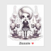 Schattigee maar enge Cartoon Zombie ontwerp Sticke Sticker (Vel)