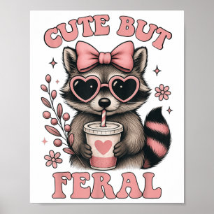 Schattigee Maar Feral Raccoon Sungles Funny Meme S Poster