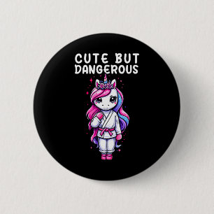 Schattigee maar gevaarlijke magische eenhoorn kara ronde button 5,7 cm