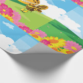 Schattigee maar griezelige monsterbij in een bloem cadeaupapier