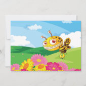Schattigee maar griezelige monsterbij in een bloem kaart (Voorkant)