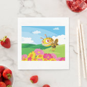 Schattigee maar griezelige monsterbij in een bloem servet (Insitu)