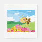 Schattigee maar griezelige monsterbij in een bloem servet (Voorkant)