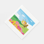 Schattigee maar griezelige monsterbij in een bloem servet (Hoek)