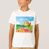Schattigee maar griezelige monsterbij in een bloem t-shirt (Voorkant)