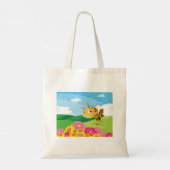 Schattigee maar griezelige monsterbij in een bloem tote bag (Achterkant)