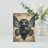 Schattigee maar griezelige vampier vlinder met zwa briefkaart (Staand voorkant)