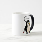 Schattigee maar ondeugende pinguïn magische mok (Voorkant rechts)