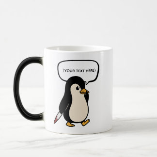 Schattigee maar ondeugende pinguïn magische mok