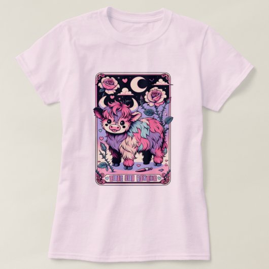 Schattigee maar Pycho Koe Tarot T-shirt (Design voorkant)