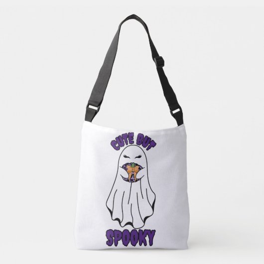 Schattigee maar spookachtige Halloween-geest met e Crossbody Tas (Voorkant)