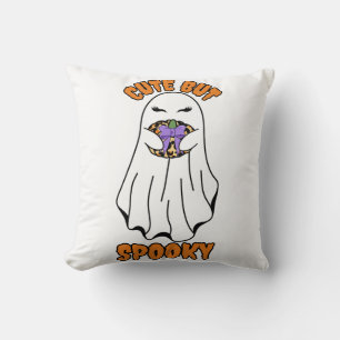 Schattigee maar spookachtige Halloween-geest met e Kussen