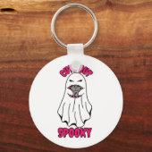 Schattigee maar spookachtige Halloween-geest met e Sleutelhanger (Voorkant)