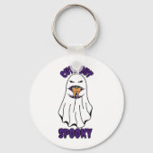 Schattigee maar spookachtige Halloween-geest met e Sleutelhanger (Voorkant)