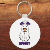 Schattigee maar spookachtige Halloween-geest met e Sleutelhanger (Voorkant)