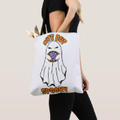 Schattigee maar spookachtige Halloween-geest met e Tote Bag (Dichtbij)