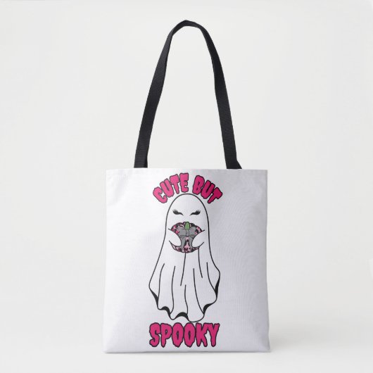 Schattigee maar spookachtige Halloween-geest met e Tote Bag (Voorkant)