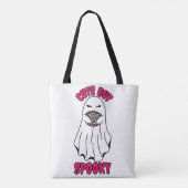 Schattigee maar spookachtige Halloween-geest met e Tote Bag (Achterkant)