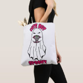 Schattigee maar spookachtige Halloween-geest met e Tote Bag (Dichtbij)
