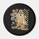 Schattigee maar Spooky Funny Floral Halloween Ghos Magneet (Voorkant)