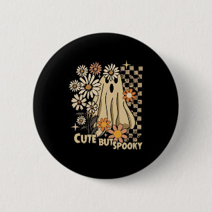 Schattigee maar Spooky Funny Floral Halloween Ghos Ronde Button 5,7 Cm