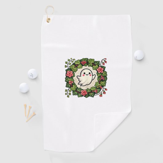 Schattigee maar Spooky Ghost Illustration Tanktop Golfhanddoek (Insitu)