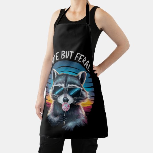 Schattigee maar verwilderde grappige wasbeer schort (Insitu)