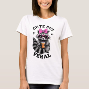 Schattigee maar wilde grappige kleurrijke wasbeer t-shirt