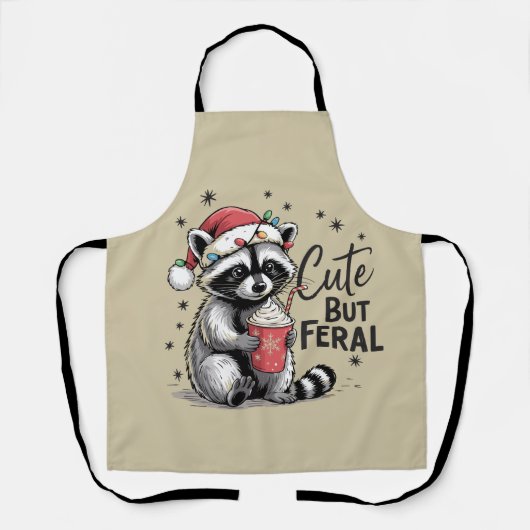 Schattigee maar wilde kerst wasbeer Leuke dier Xma Schort (Voorkant)