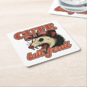 Schattigee maar wilde possum:  sarcastische Humor Kartonnen Onderzetters (Schuin)